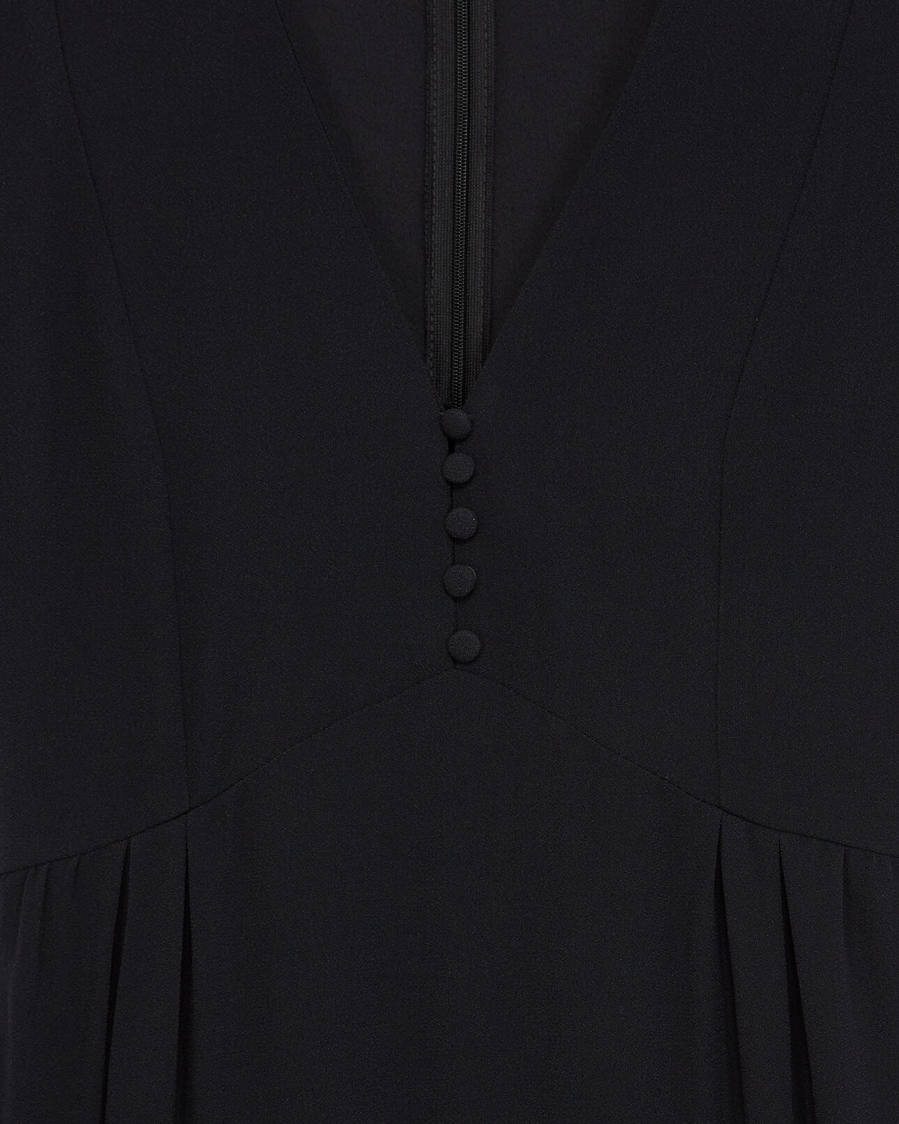 The Kooples WOMEN BLACK long black dress in crepe with ruffles