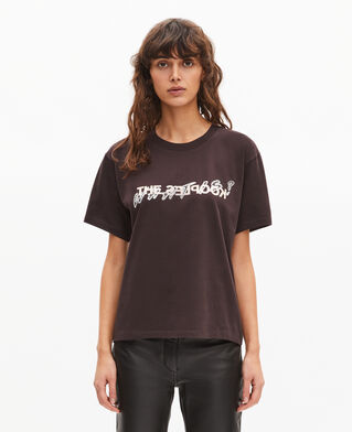 The Kooples F CAFE what is t-shirt with brown rhinestones