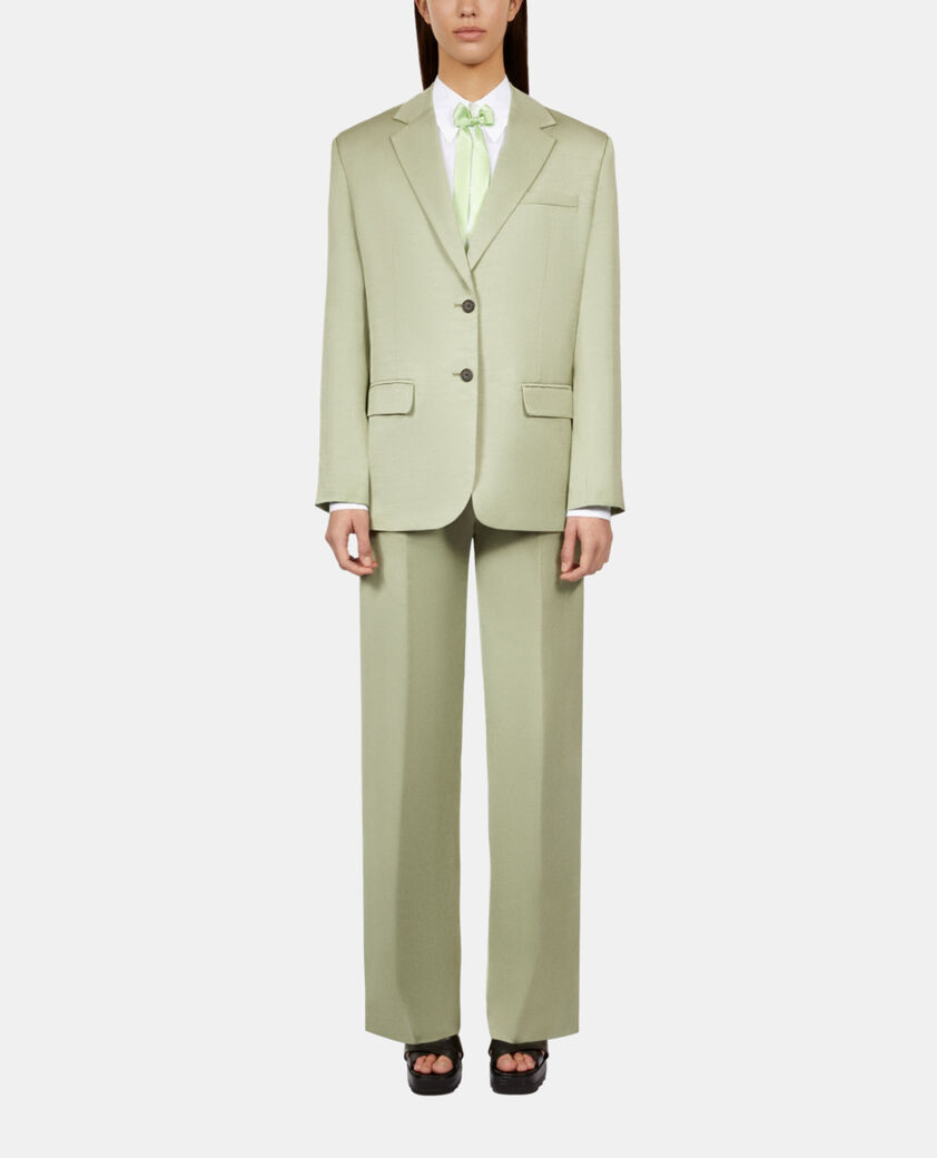 The Kooples WOMEN KAKI GREY light green linen suit jacket