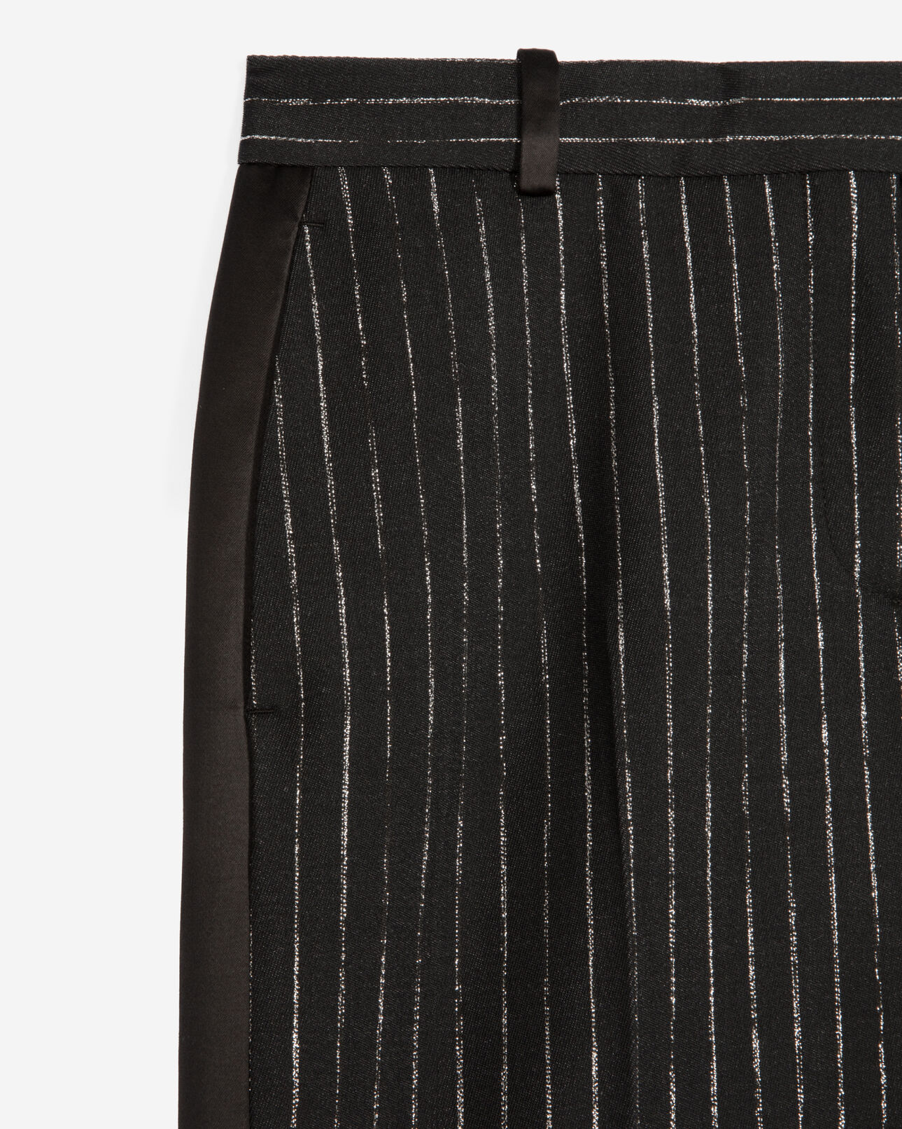 The Kooples FEMME BLACK pantalon tailleur droit à rayures noir