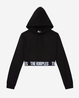 The Kooples F BLACK hooded sweatshirt with logo