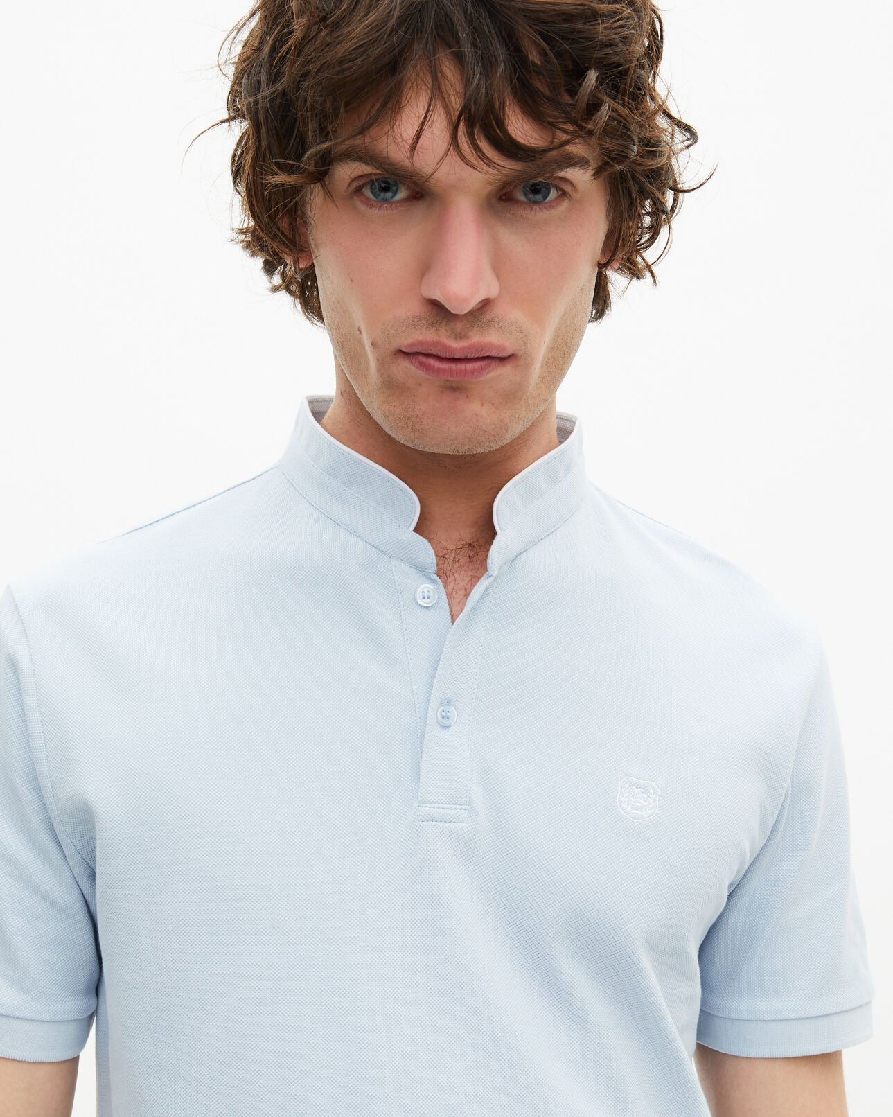 The Kooples HERREN LAVENDER hellblaues poloshirt aus piqué-baumwolle