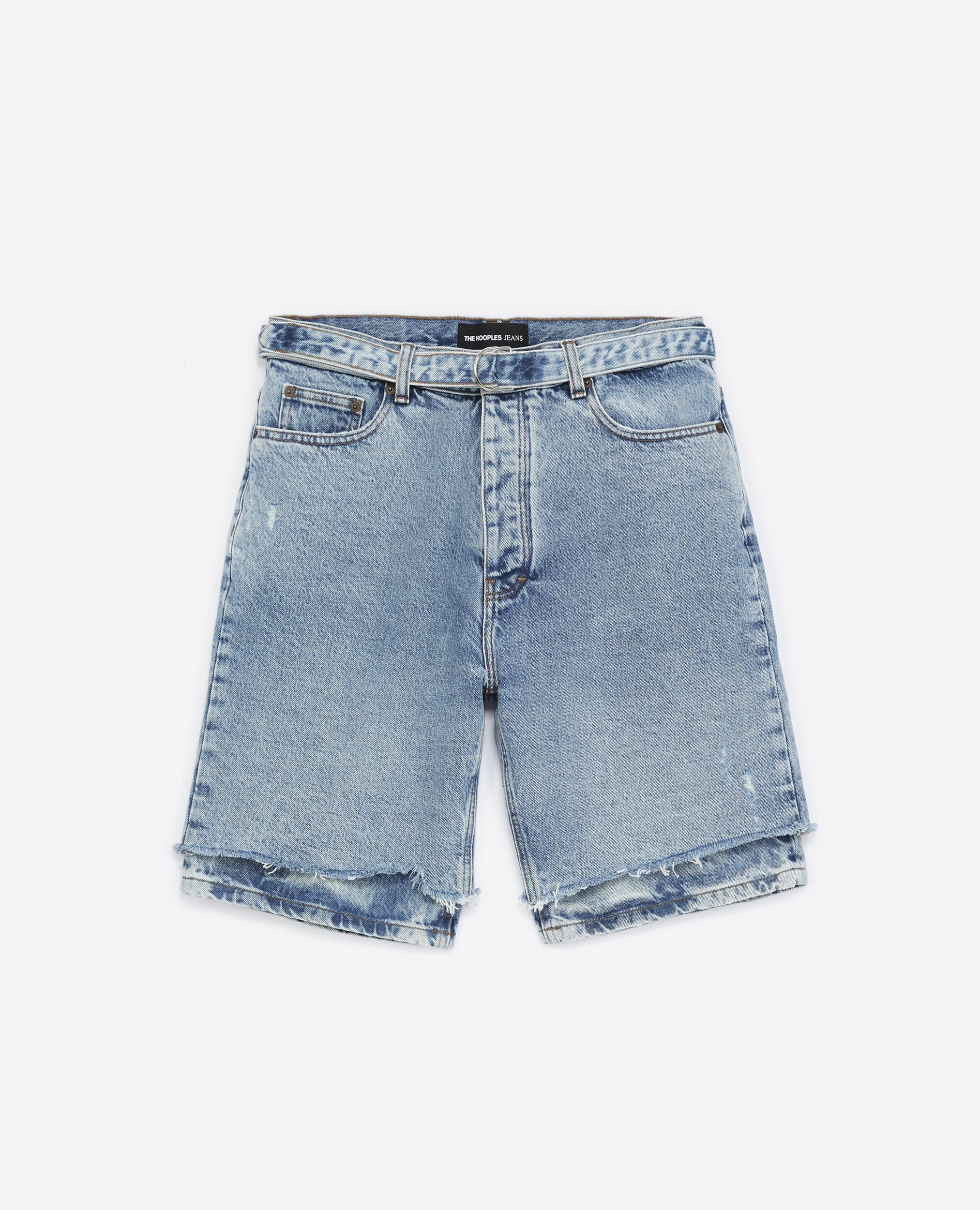 Faded blue denim shorts , BLUE DENIM, hi-res image number null
