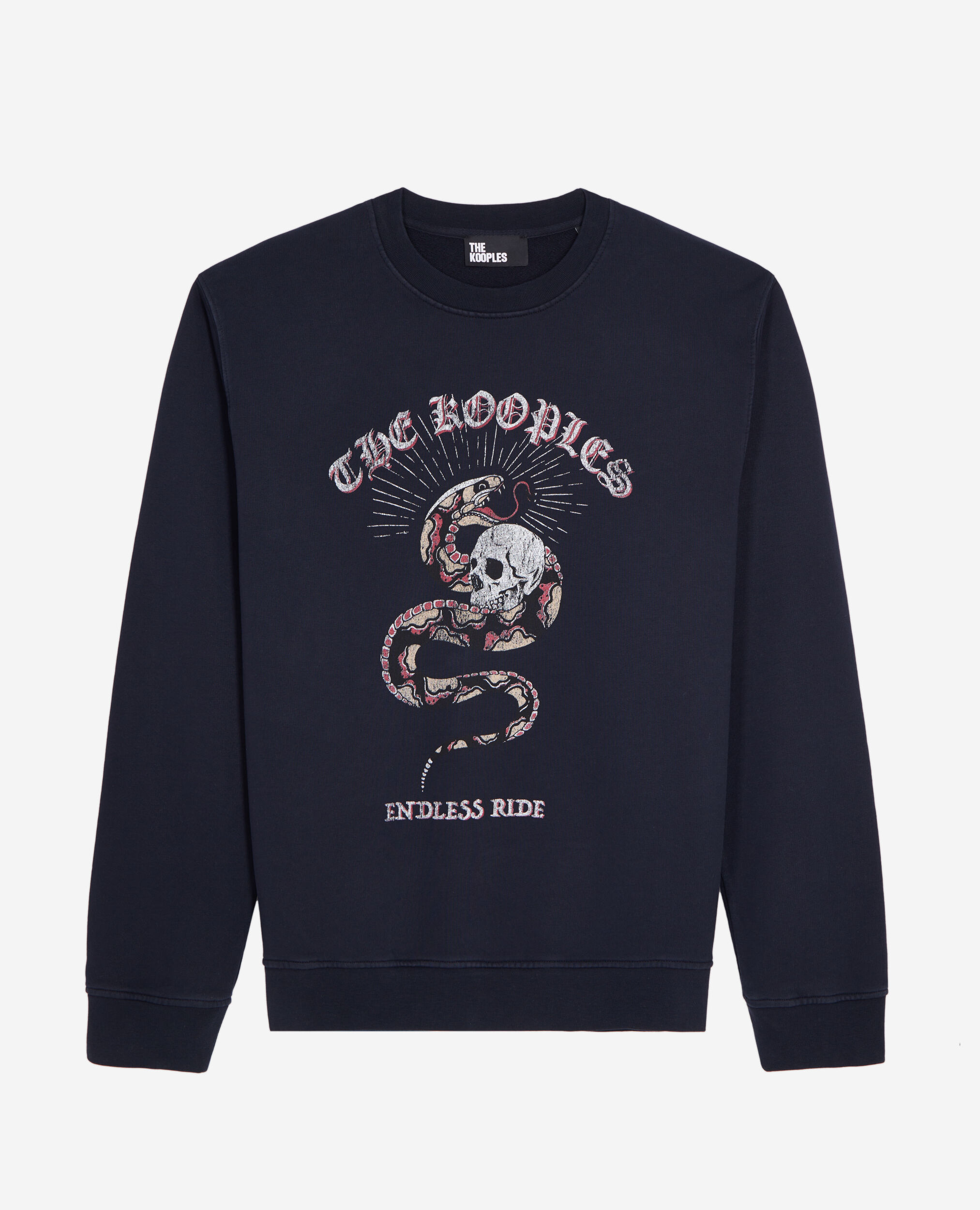 Navy blue sweatshirt with Sneaky snake serigraphy, WASHED NAVY, hi-res image number null