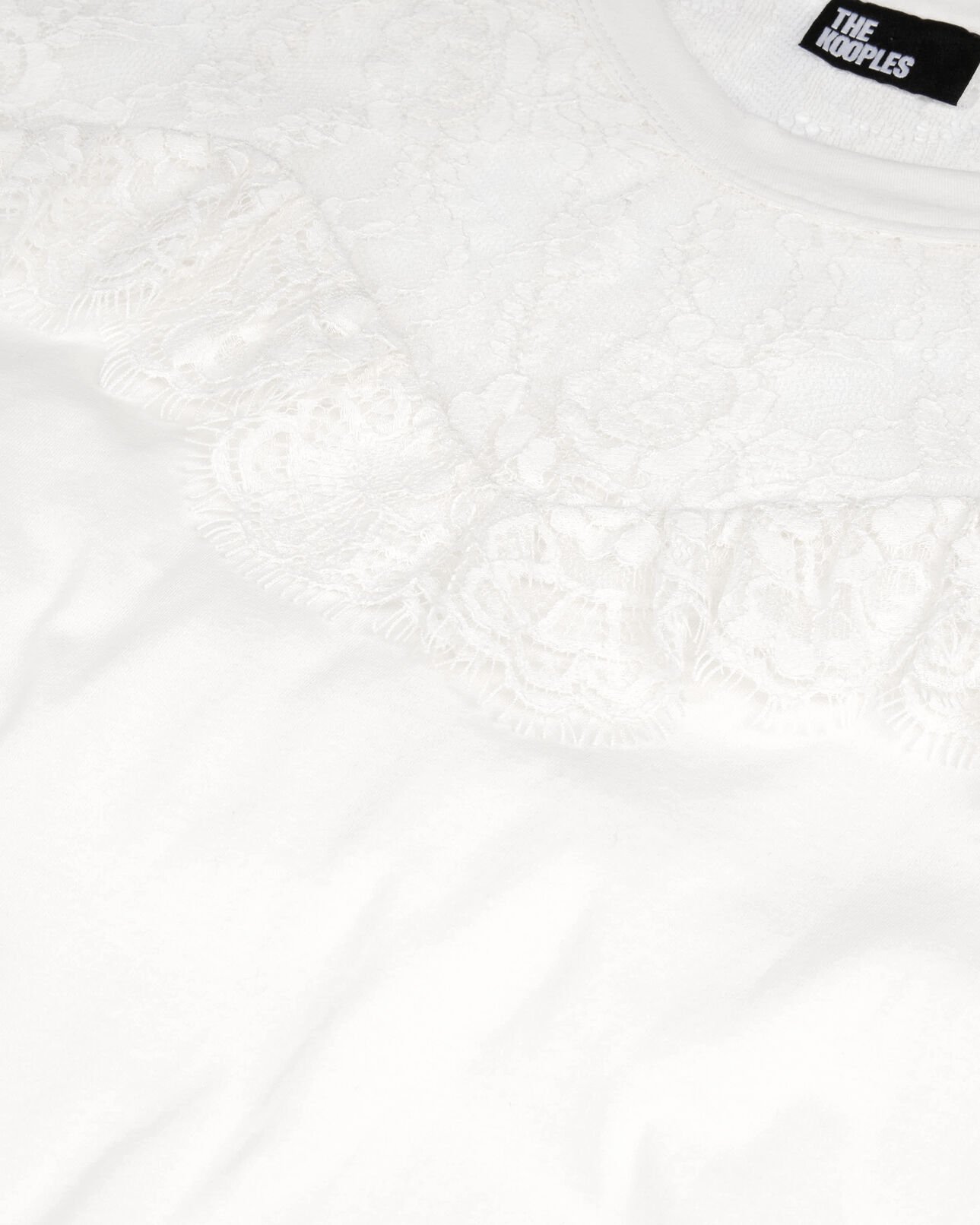 The Kooples F ECRU t-shirt with black ecru lace