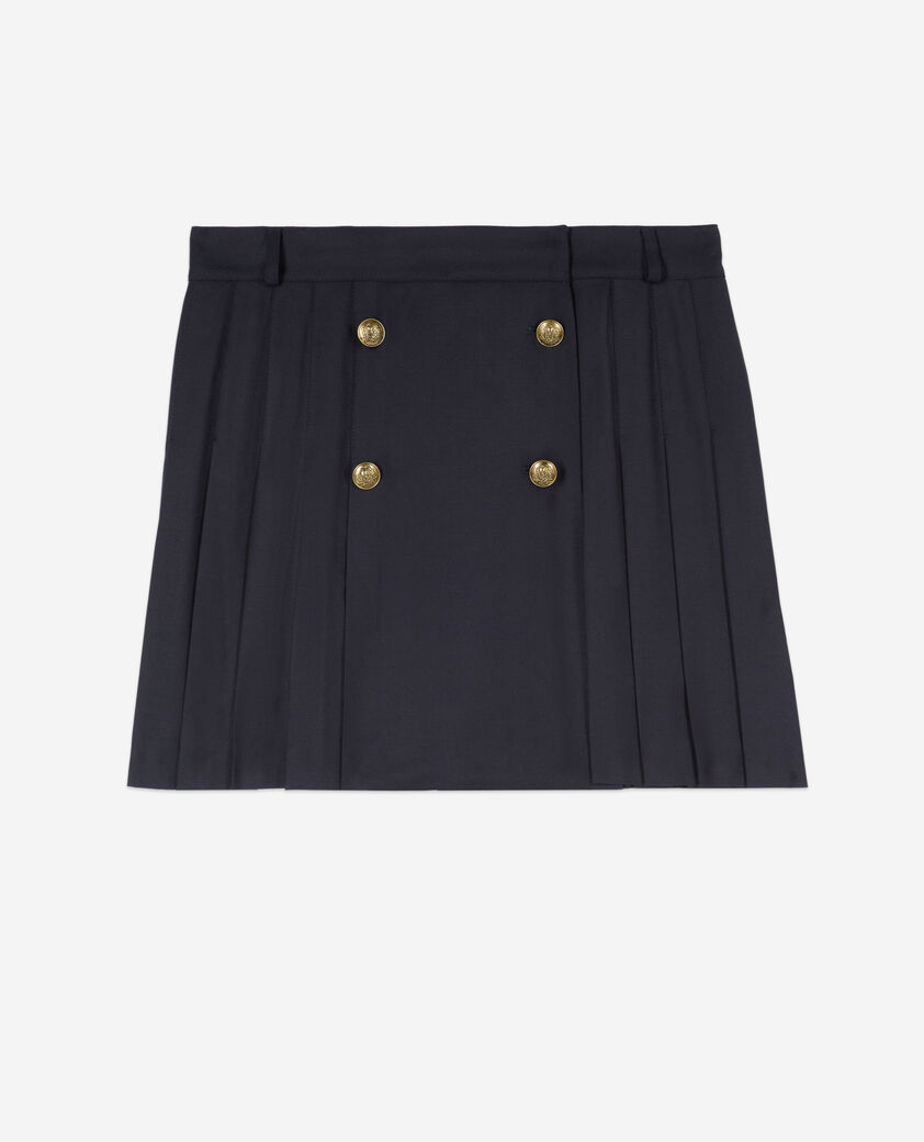 The Kooples DAMEN DARK NAVY kurzer marineblauer faltenrock