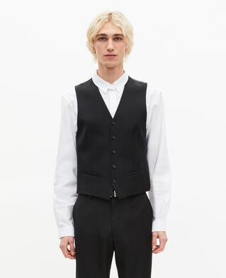 The Kooples HOMME BLACK gilet de costume en laine noir