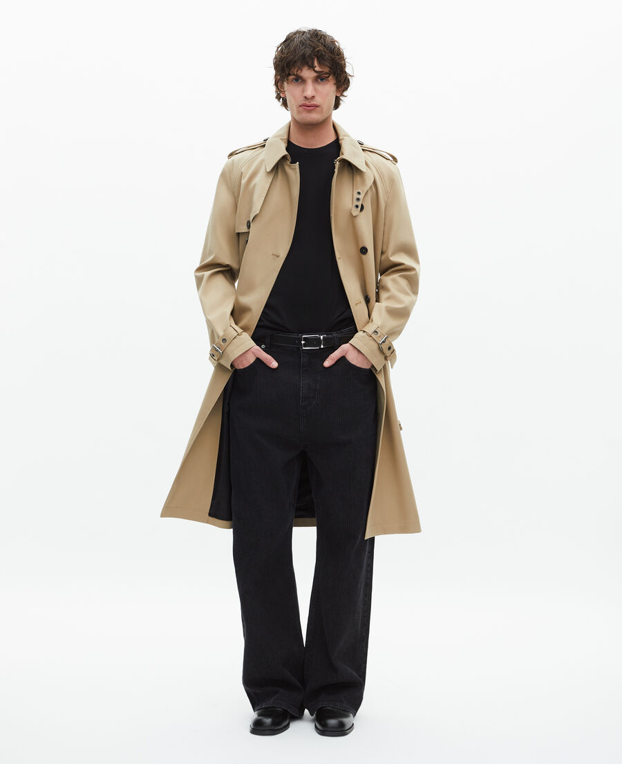 The Kooples HERREN BEIGE beiger weit geschnittener trenchcoat
