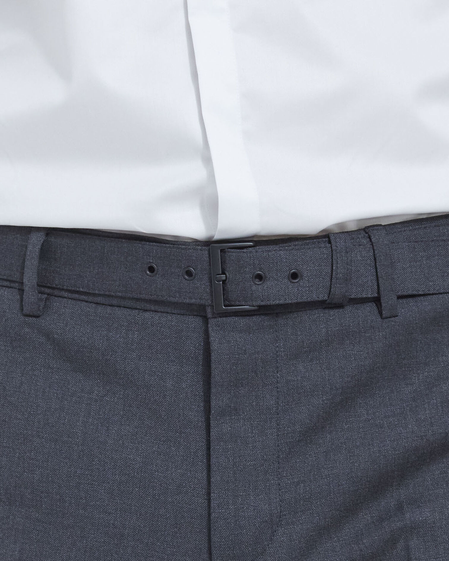 Grey wool fitted suit trousers, DARK GREY, hi-res image number null