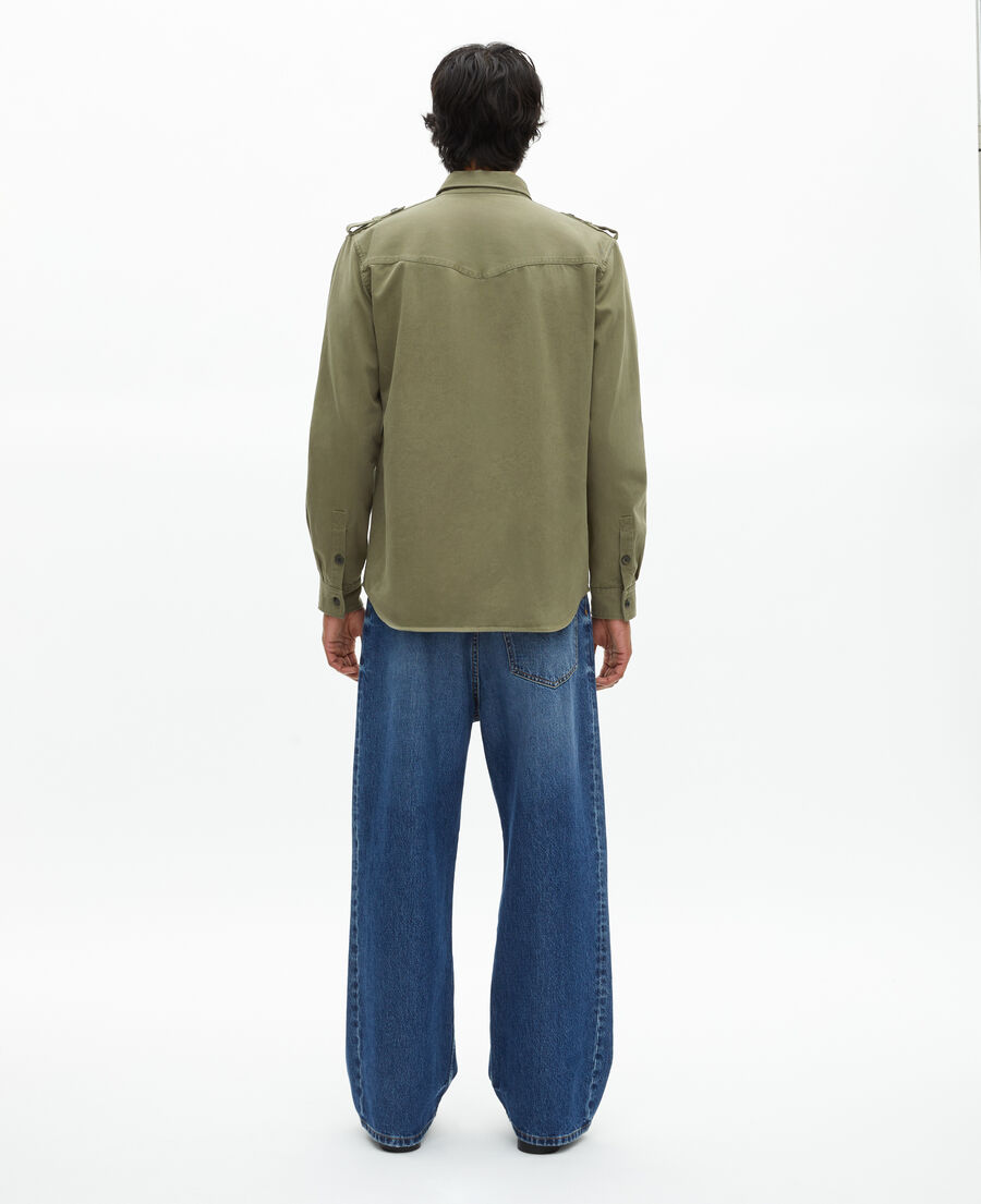 The Kooples MEN OLIVE NIGHT khaki officer style overshirt