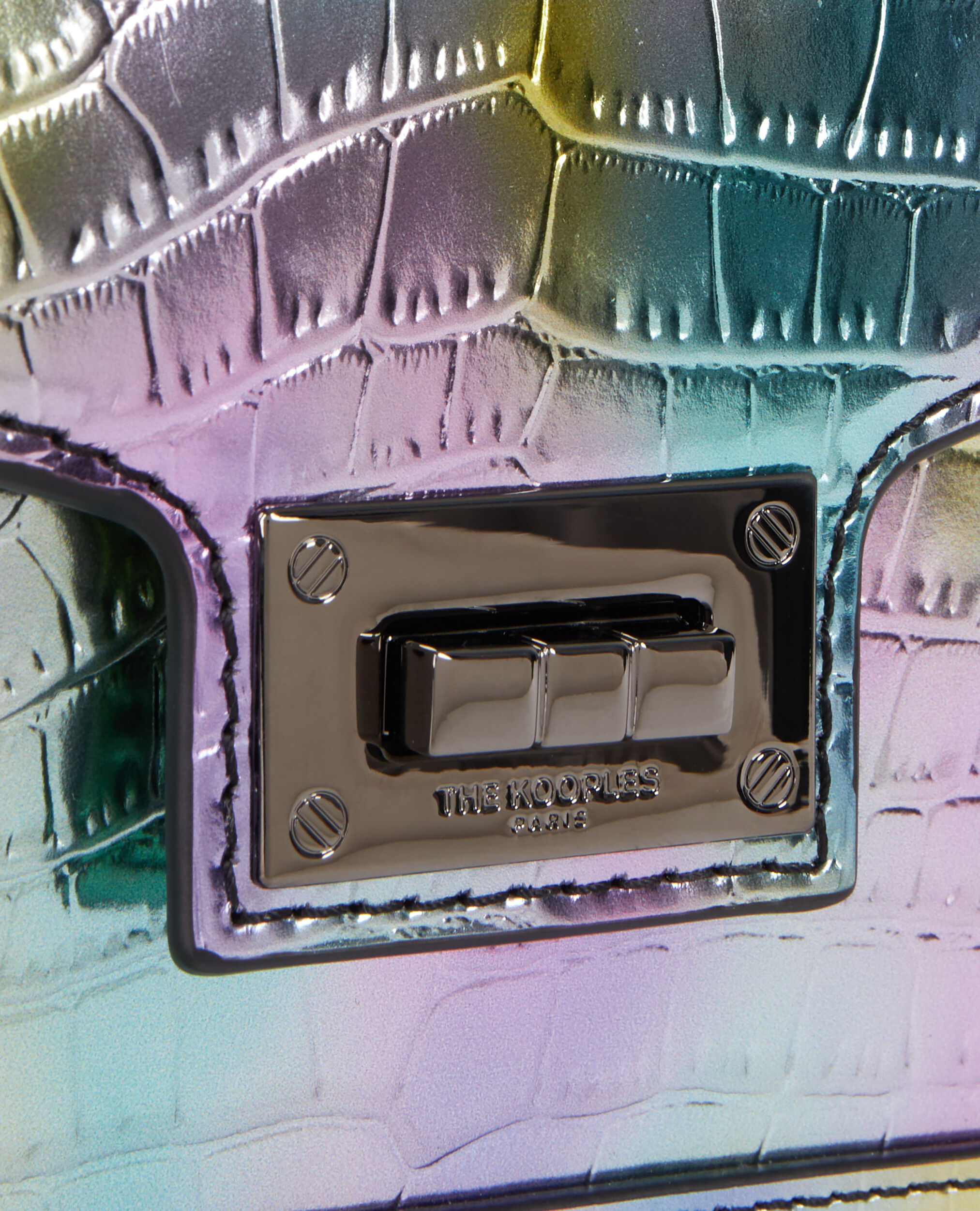 Iridescent leather bag deals