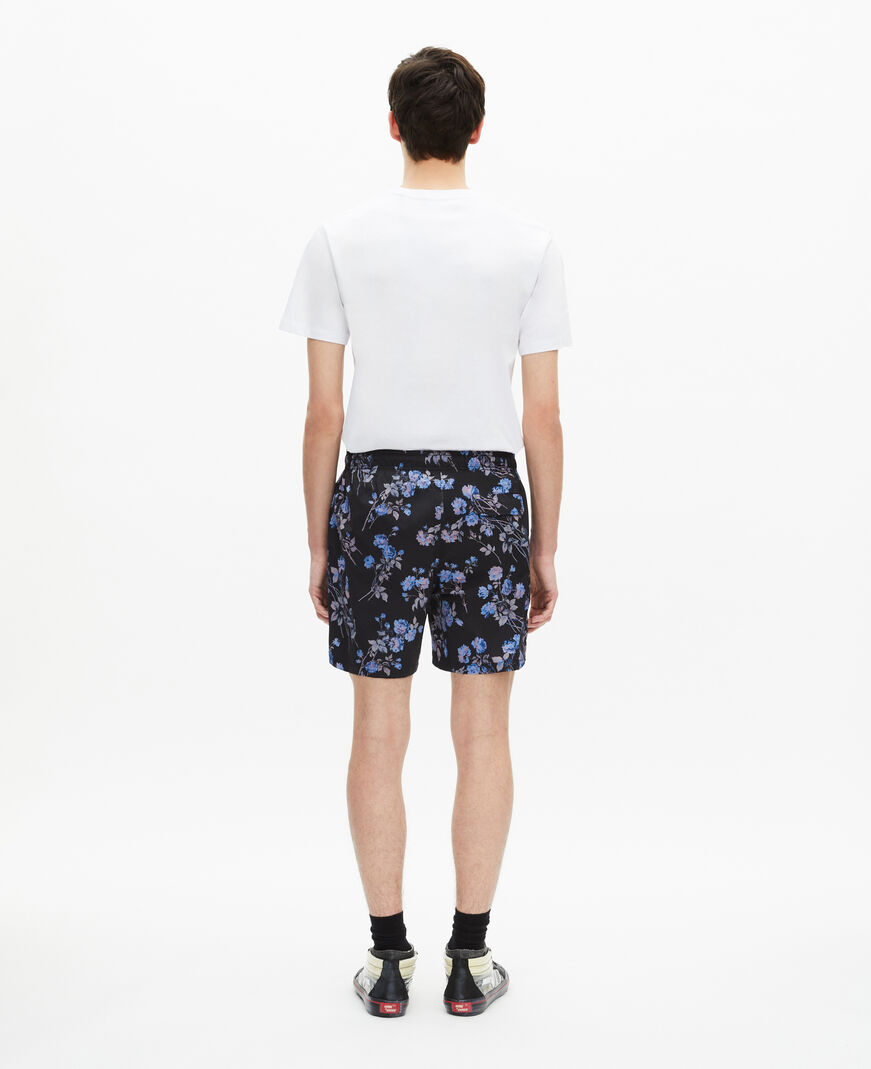 The Kooples HERREN BLACK BLUE schwarzer badeanzug mit blumenmuster