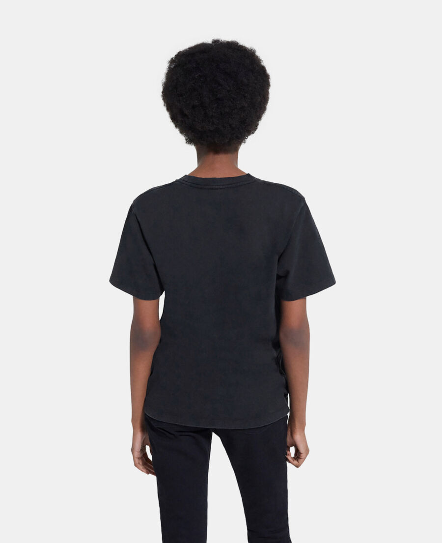black t-shirt with screen print