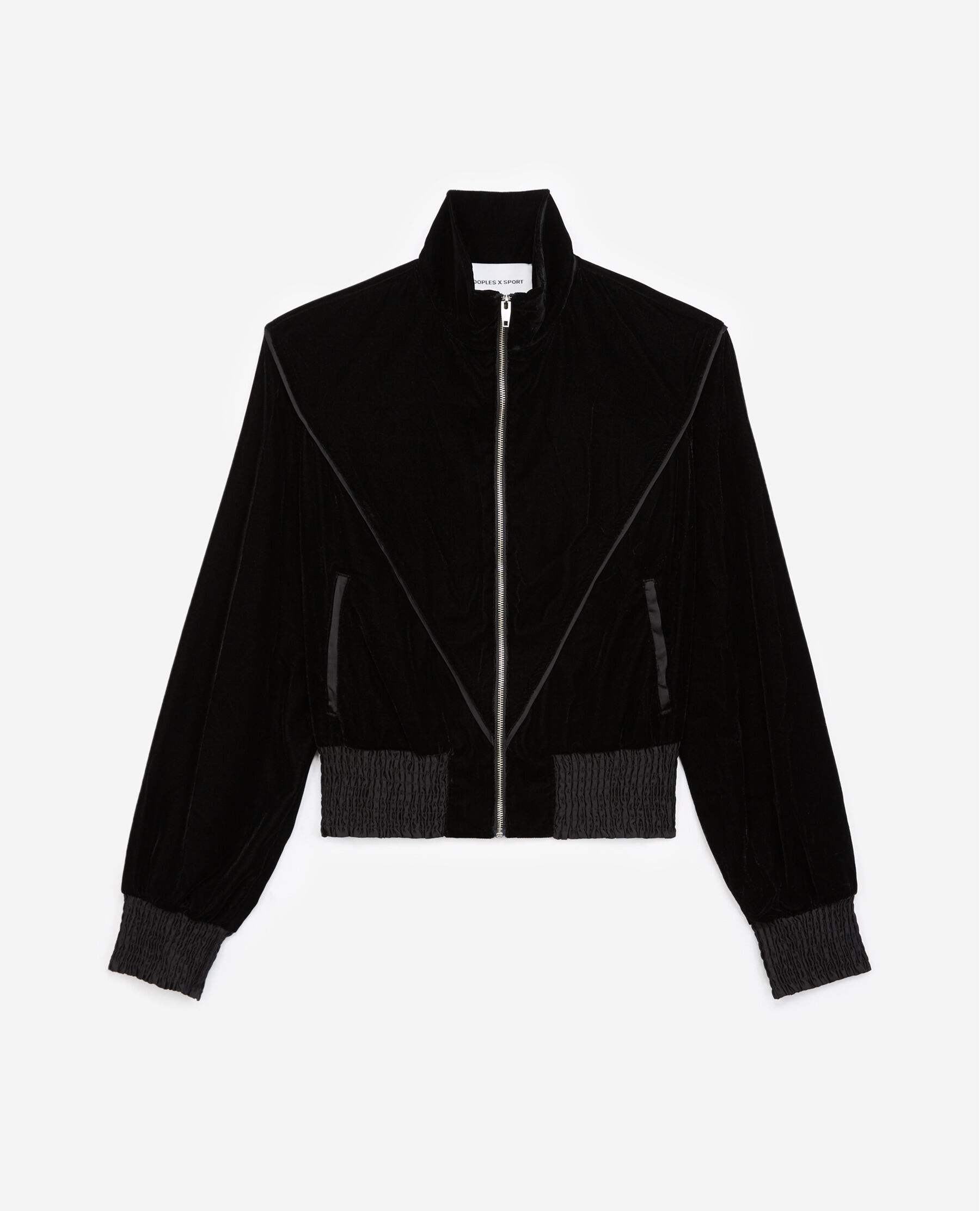 Black velvet jacket with zip The Kooples