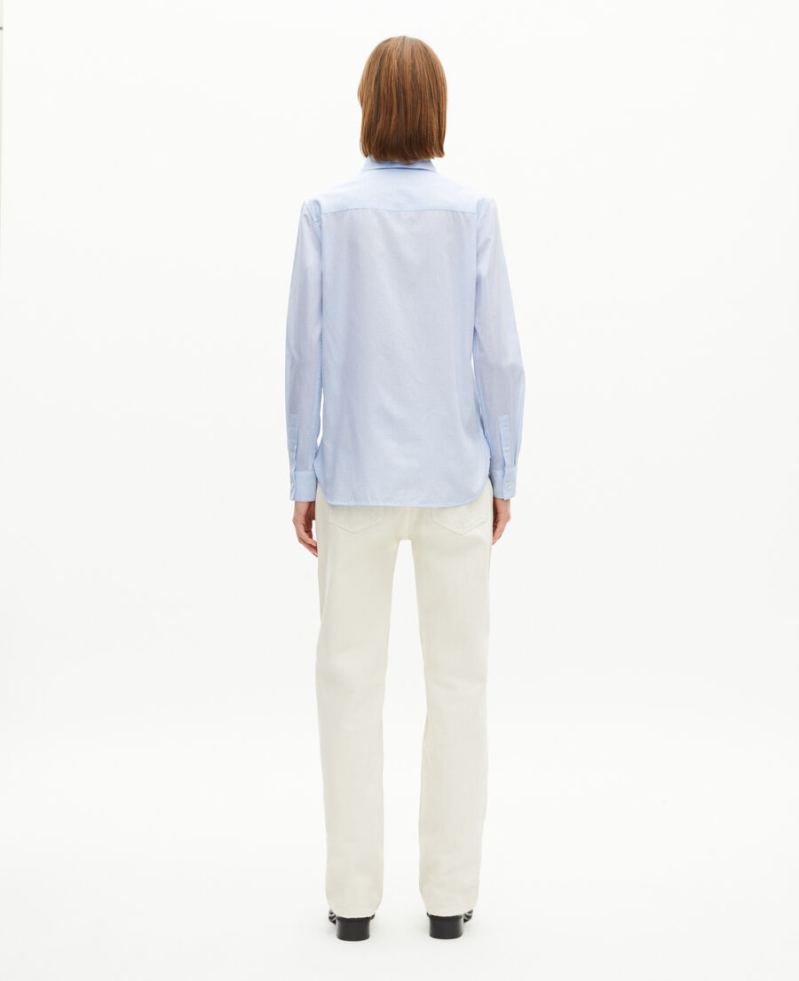 The Kooples F BLUE WHITE light blue micro check shirt