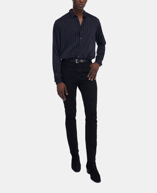 The Kooples HOMME NAVY / BLACK chemise col classique à rayures