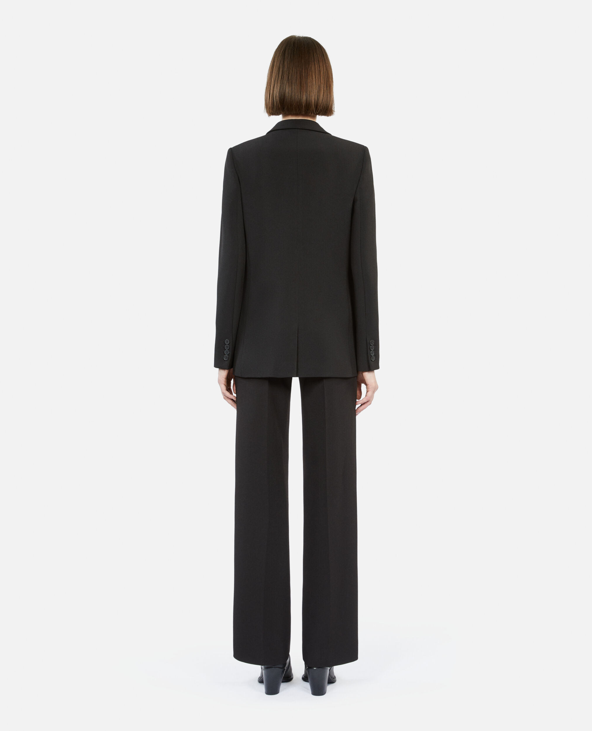 Black crêpe suit jacket, BLACK, hi-res image number null