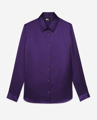The Kooples WOMEN PURPLE mauve satin silk shirt