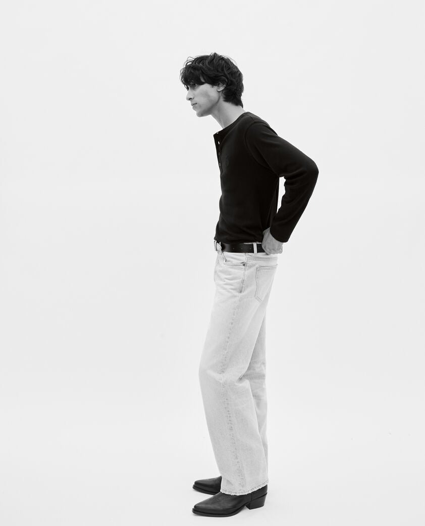 The Kooples MEN BLACK long-sleeved t-shirt with black crest