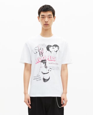 The Kooples H WHITE t-shirt with white screen print