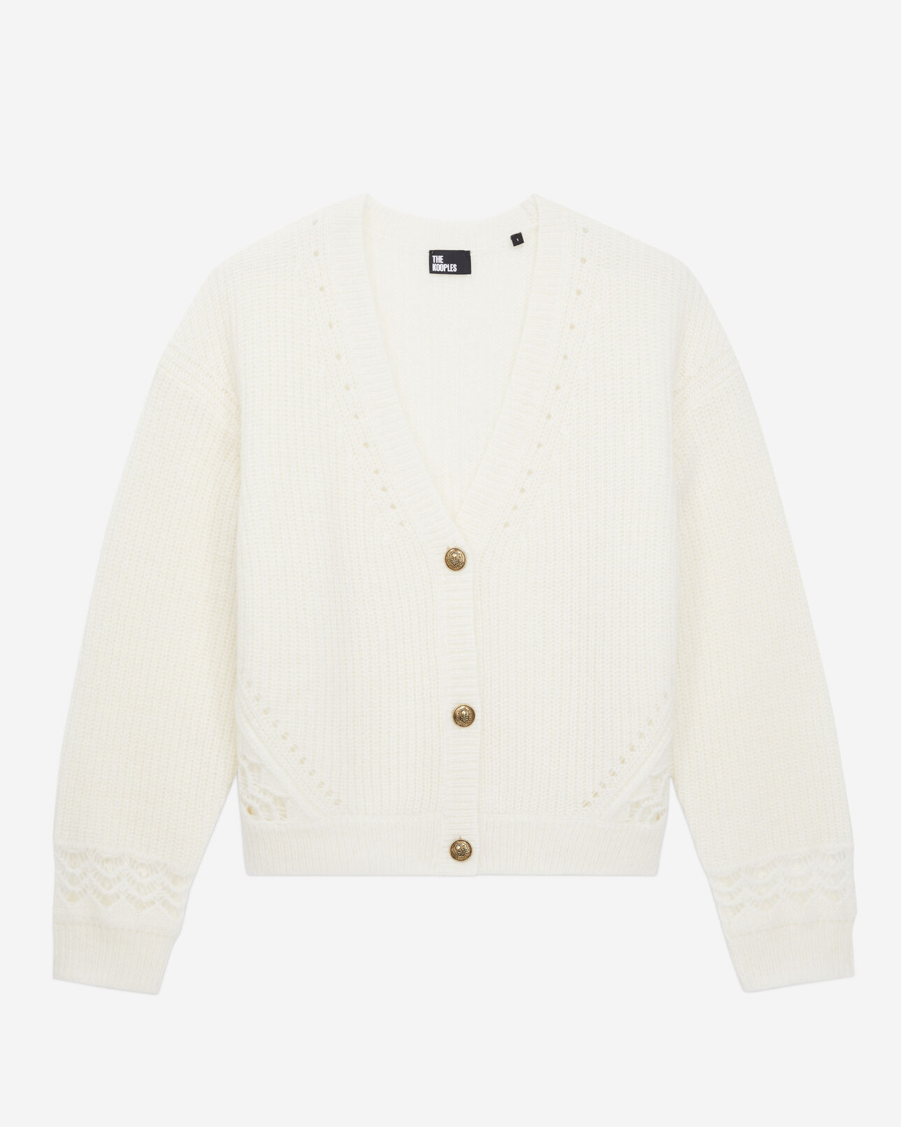 The Kooples FEMME ECRU cardigan écru en laine mélangée