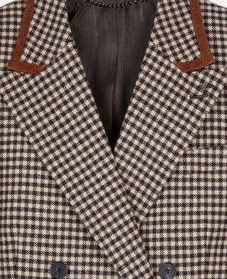 The Kooples DAMEN ECRU BLACK vichy-anzughose mit karomuster