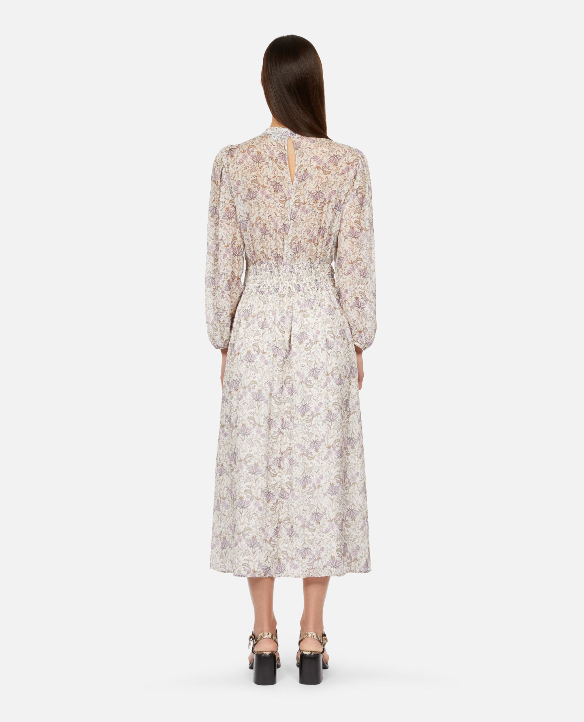 Long printed dress, ECRU/MAUVE CHALK, hi-res image number null