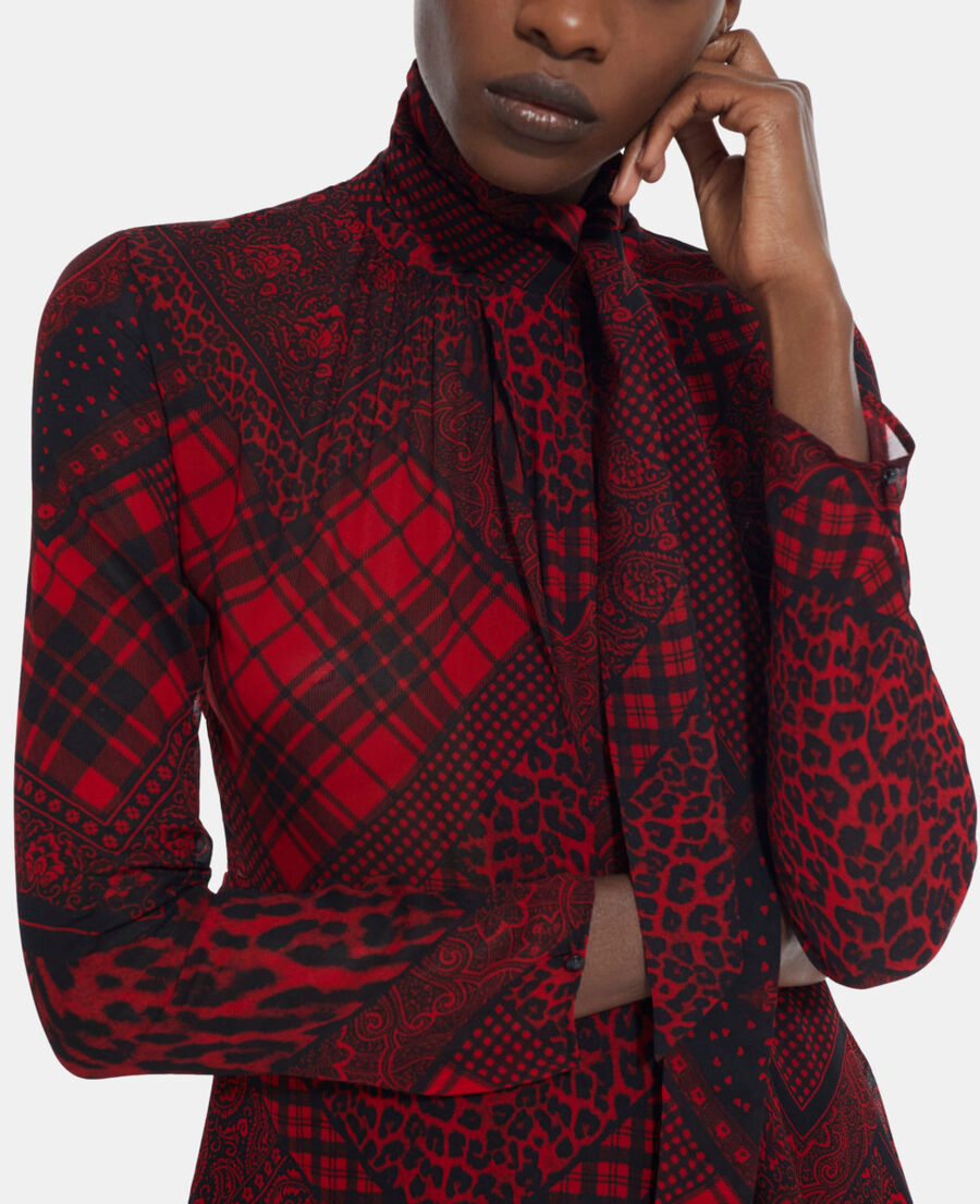 robe courte imprimée rouge