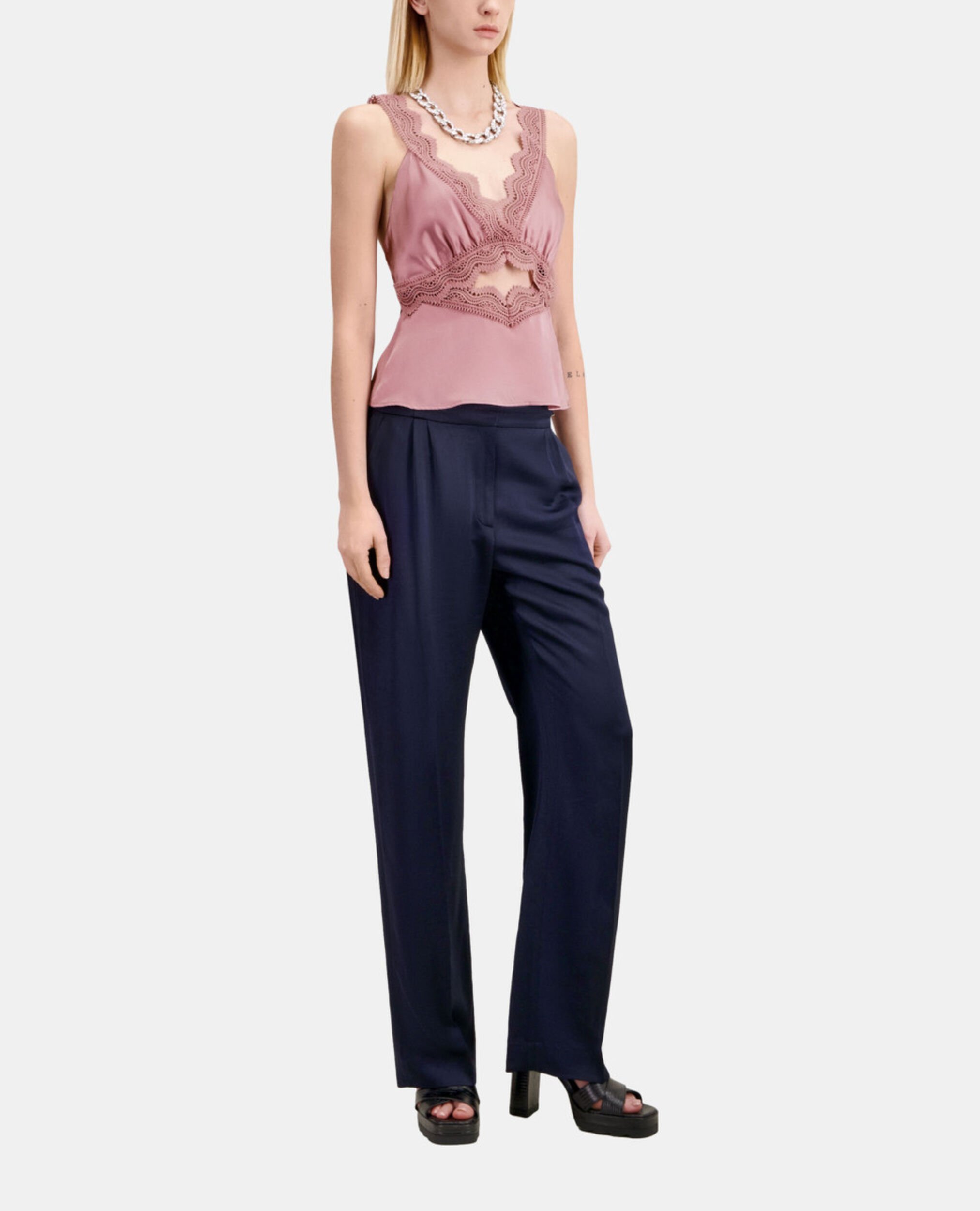 Lilac top with guipure, PINK WOOD, hi-res image number null
