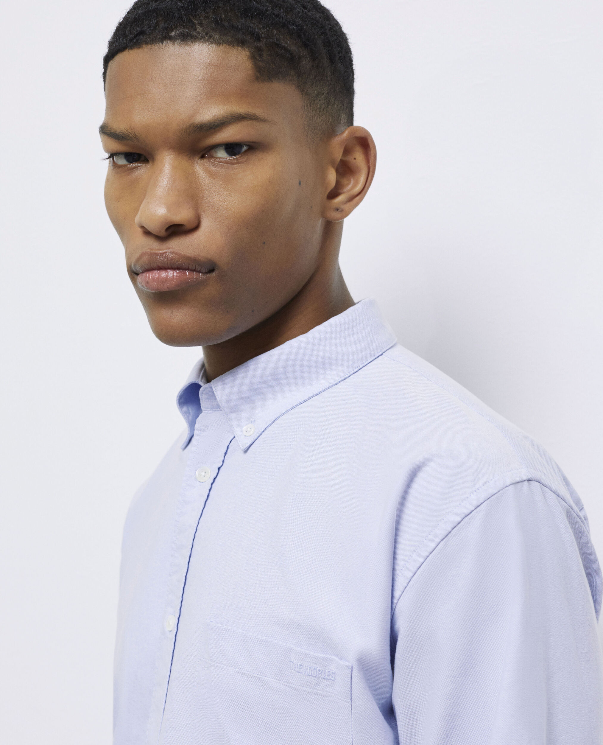 Camisa azul de algodón, LIGHT BLUE, hi-res image number null