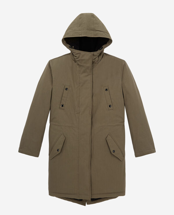 long khaki parka