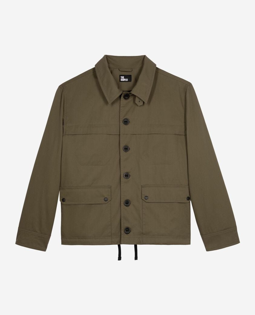 The Kooples HOMME KAKI parka courte à capuche kaki