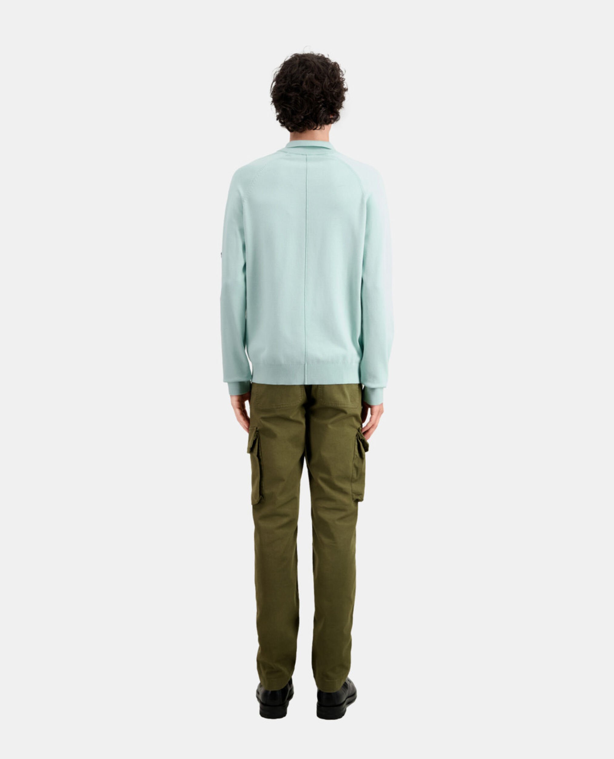 Green knit polo t-shirt, OCEAN, hi-res image number null