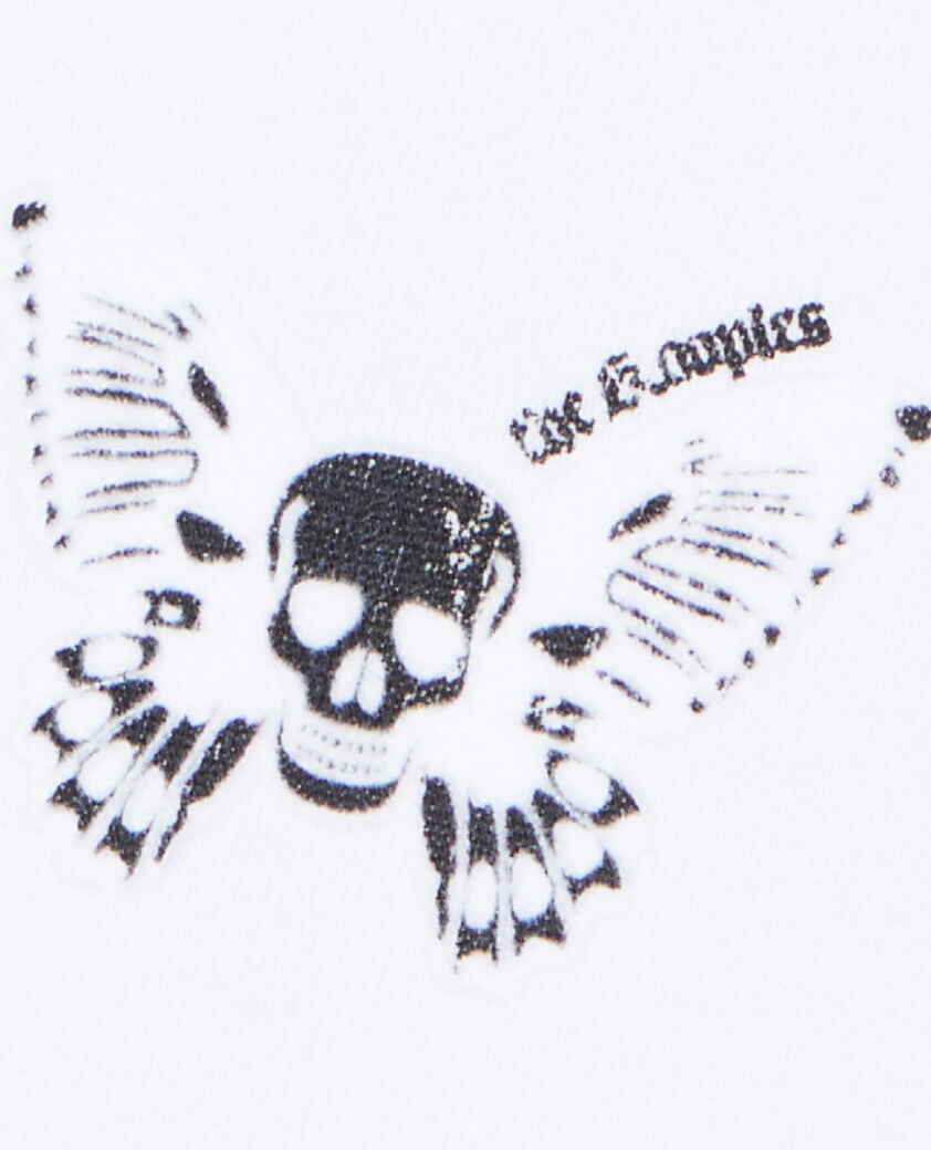 The Kooples MEN WHITE white t-shirt with butterfly flocking