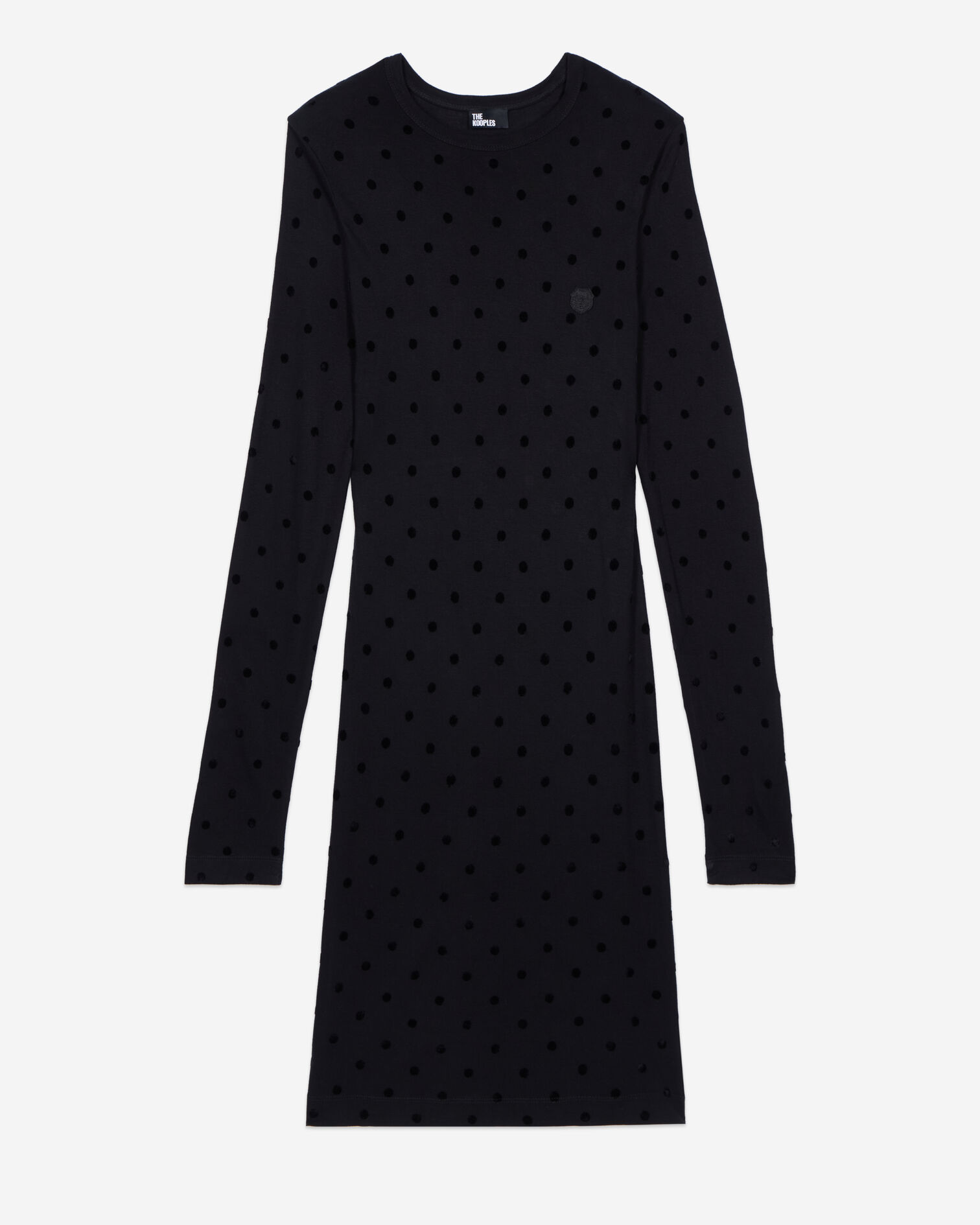 Black short jersey dress, BLACK, hi-res image number null