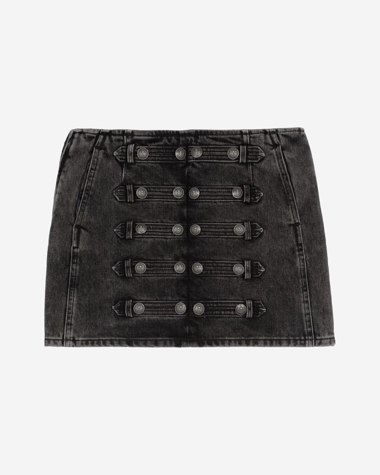 The Kooples WOMEN BLACK WASHED short skirt in grey denim