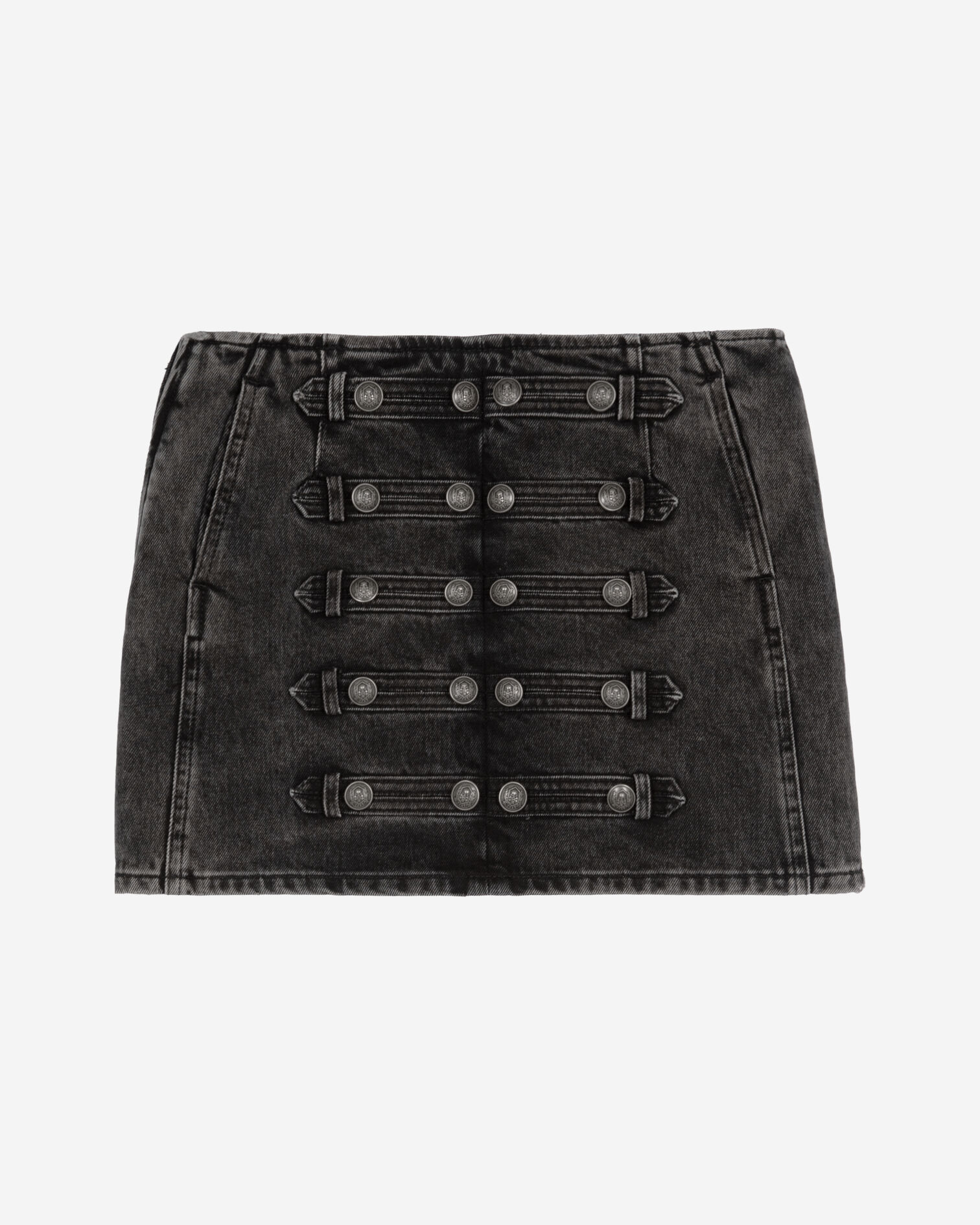 Short skirt in grey denim, BLACK WASHED, hi-res image number null