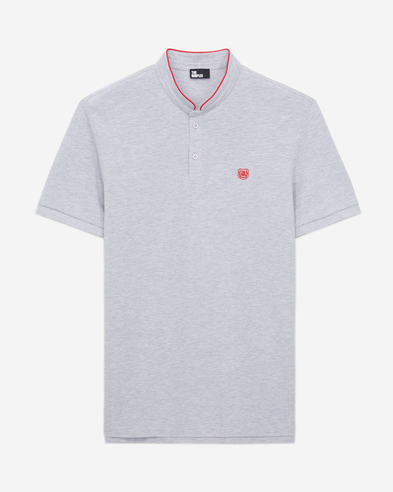 The Kooples HERREN LIGHT GREY graues poloshirt mit offizierskragen