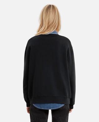 The Kooples FEMME BLACK WASHED sweatshirt avec sérigraphie noir