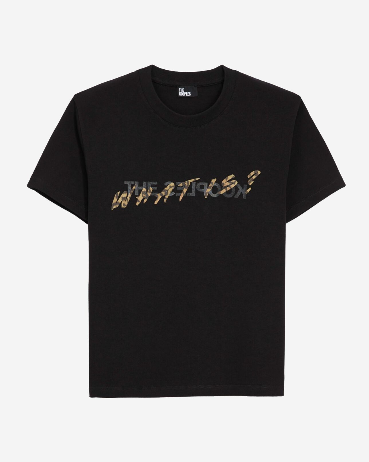 The Kooples FEMME BLACK t-shirt what is noir et léopard