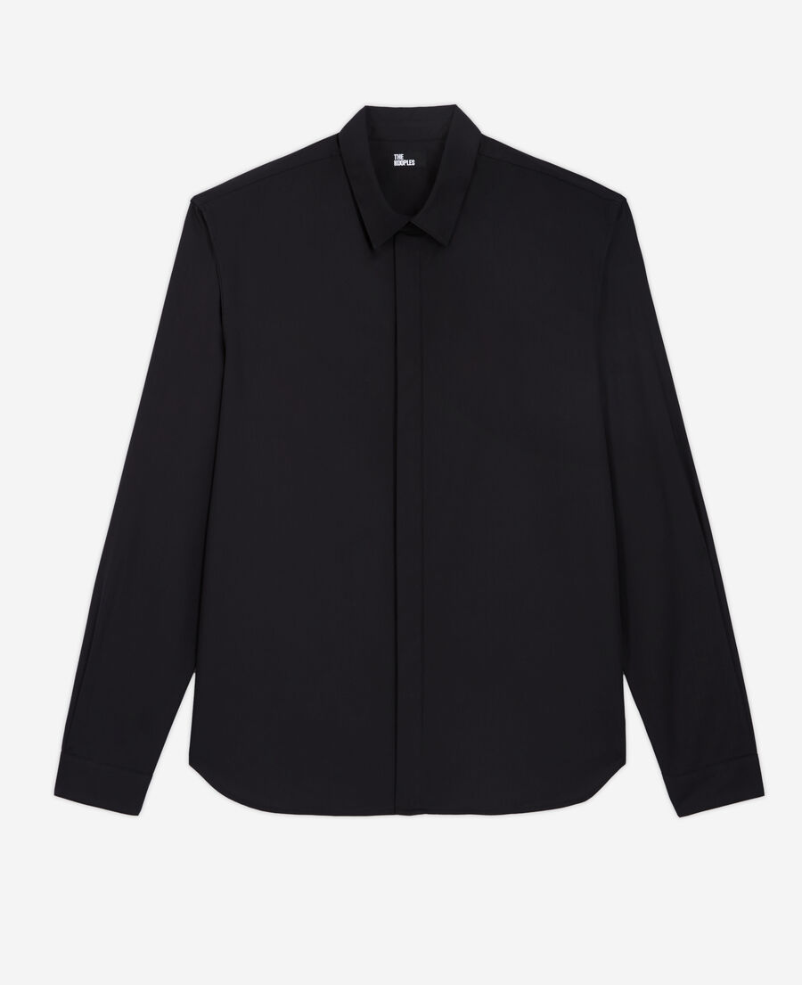 black shirt with classic collar