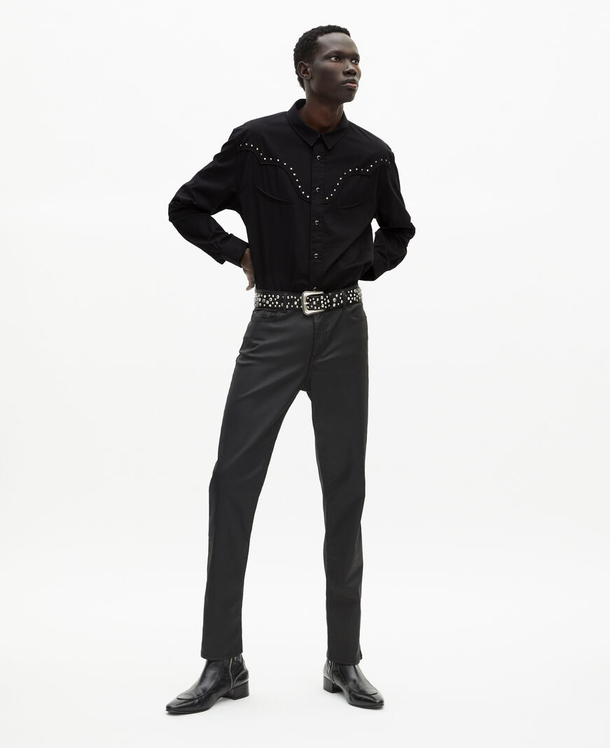The Kooples HOMME BLACK chemise style western noire