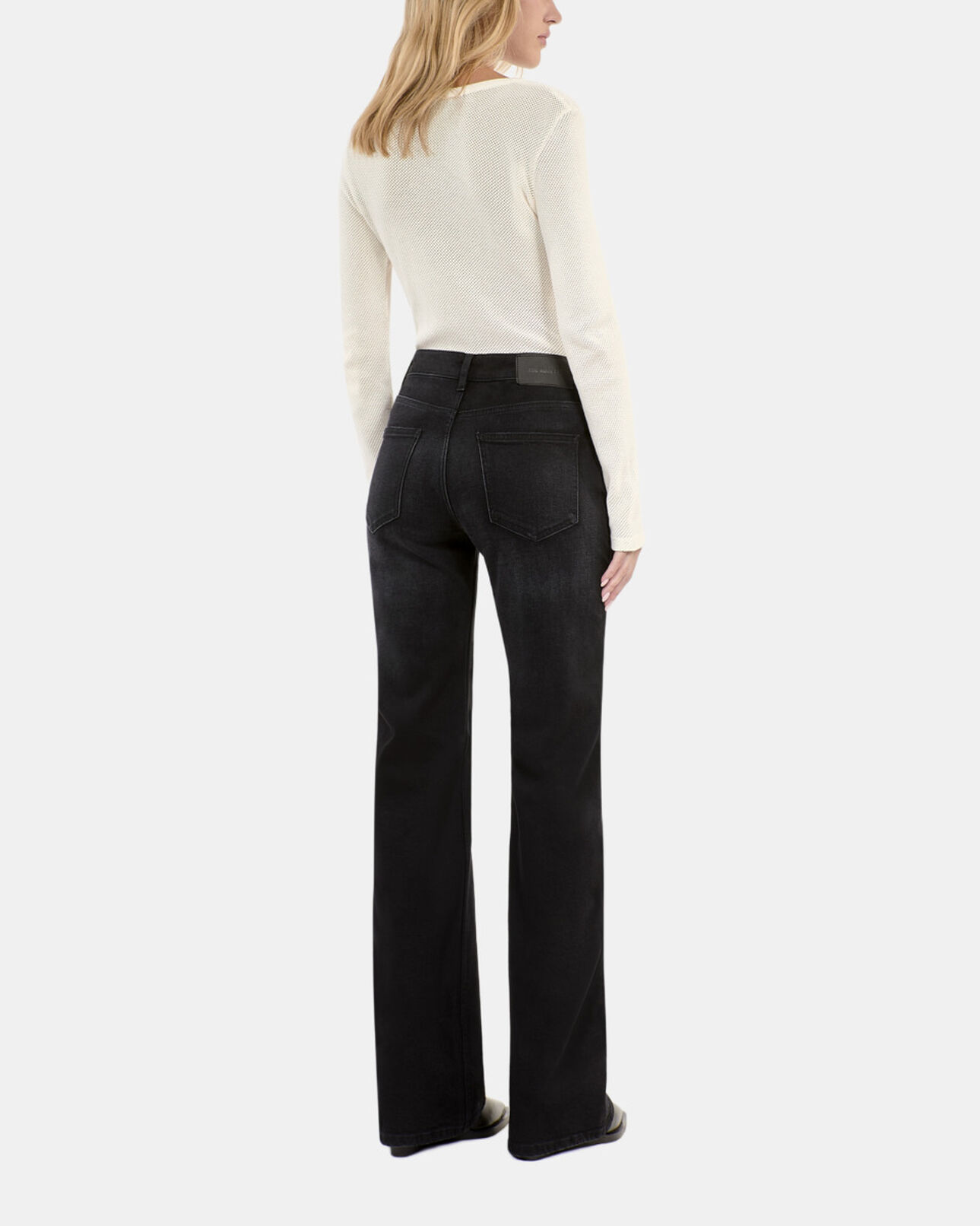 The Kooples WOMEN BLACK WASHED black flare jeans