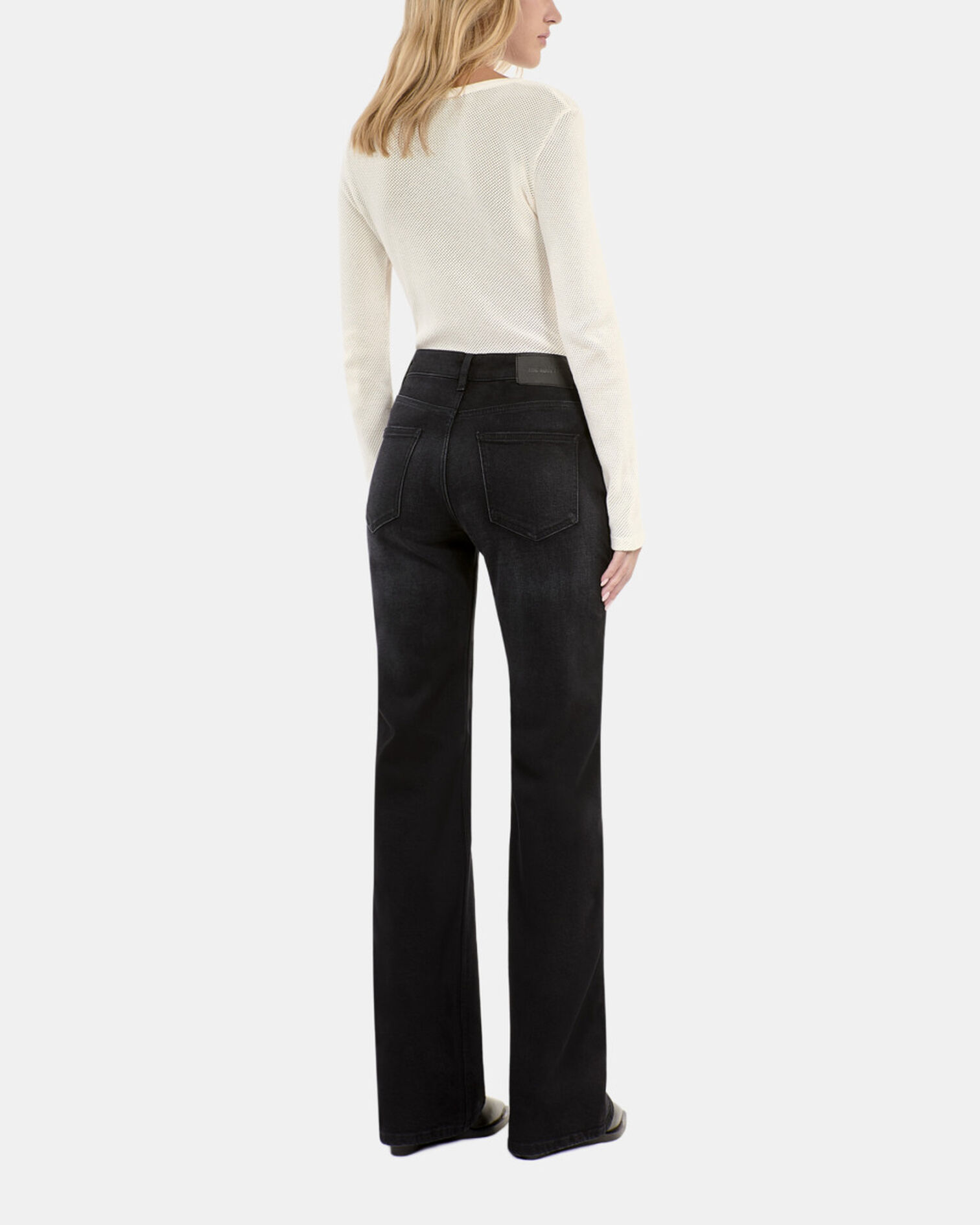 Black flare jeans, BLACK WASHED, hi-res image number null