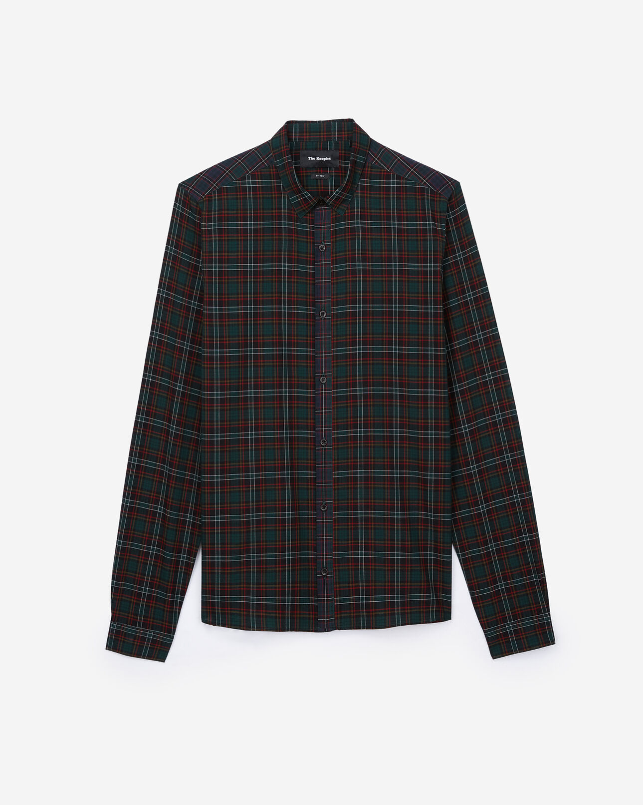 The Kooples MEN GREEN/RED red and green tartan shirt