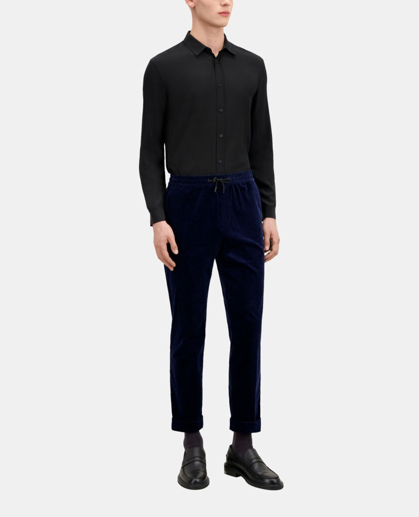 The Kooples HOMME NAVY pantalon bleu marine en velours côtelé
