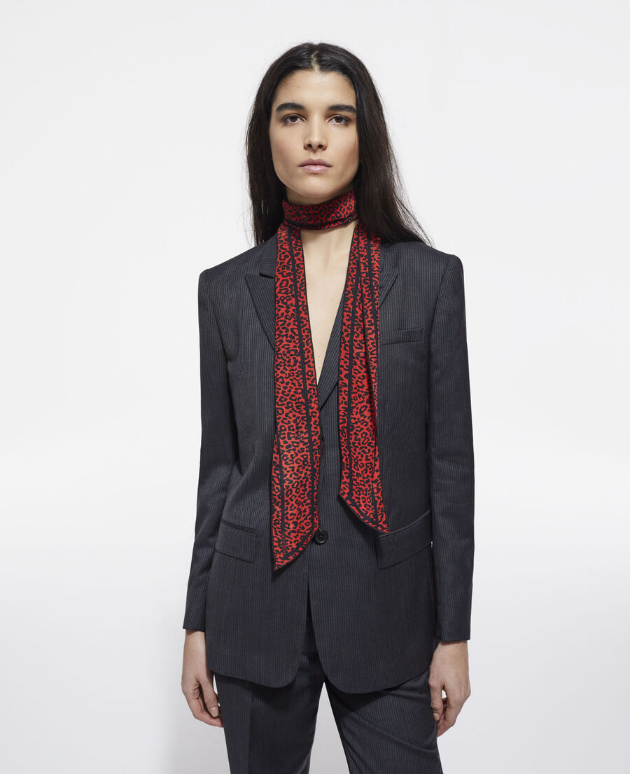 The Kooples MIXTE RED / BLACK foulard léopard rouge