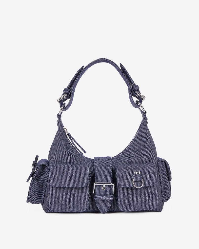 The Kooples FEMME USED RAPIECE sac amelia en denim bleu