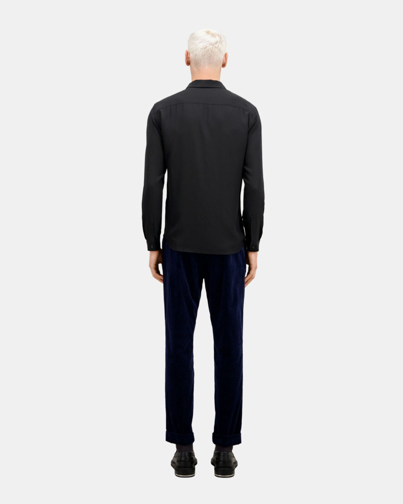 The Kooples MEN BLACK black silk shirt