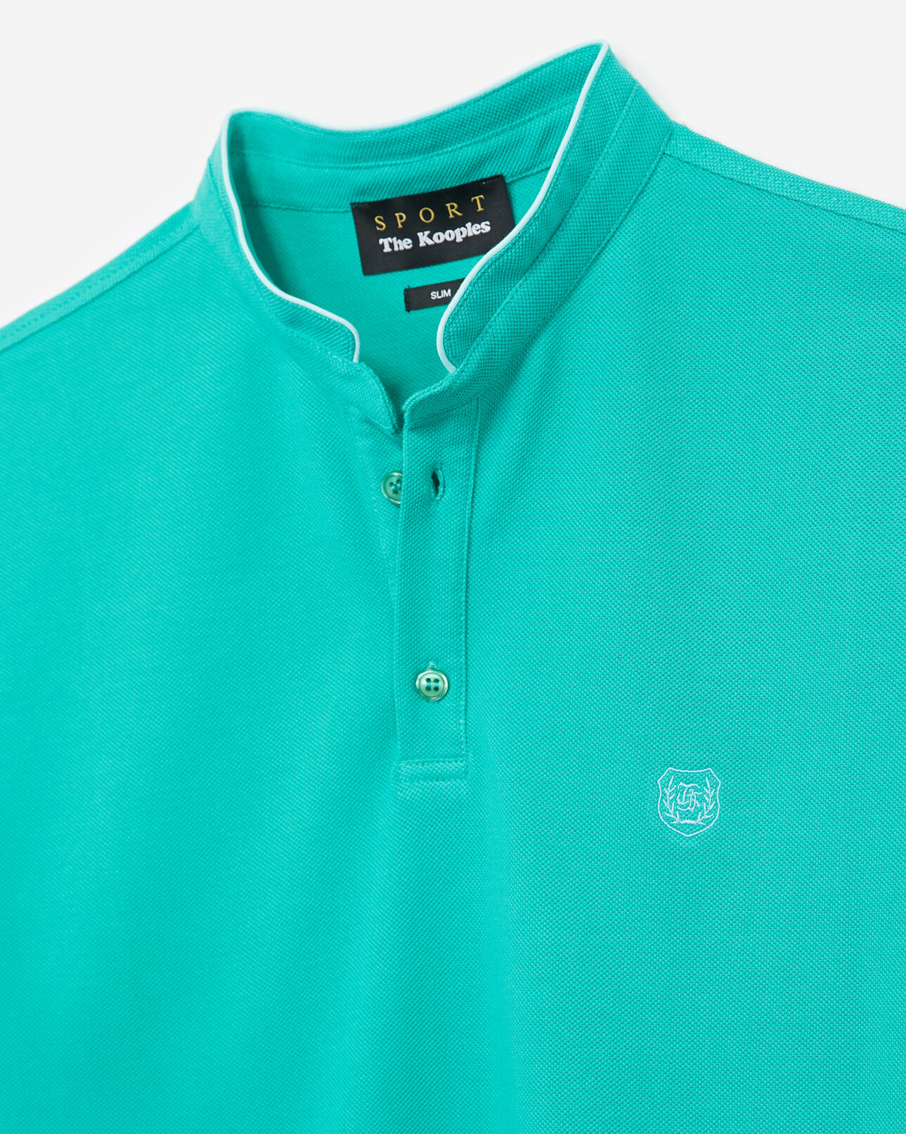 The Kooples MEN LIGHT MINT / AQUA green polo shirt with  embroidery